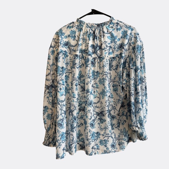 Alice + Olivia Julius Top NWT Women's Small Silk Floral Tie Neck Blouson Sleeve - Picture 4 of 5